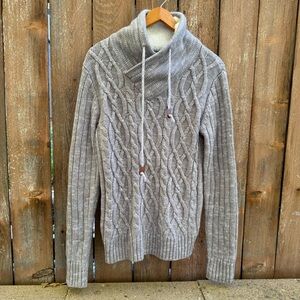 X-RAY Women’s Gray Cable Knit Turtleneck Heavy Sweater Acrylic Size Small